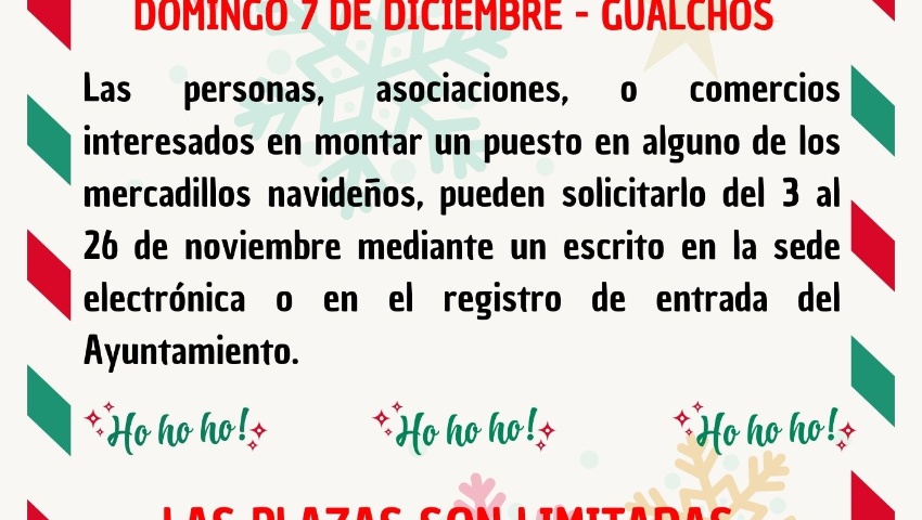 Apertura convocatoria - mercadillo navideño